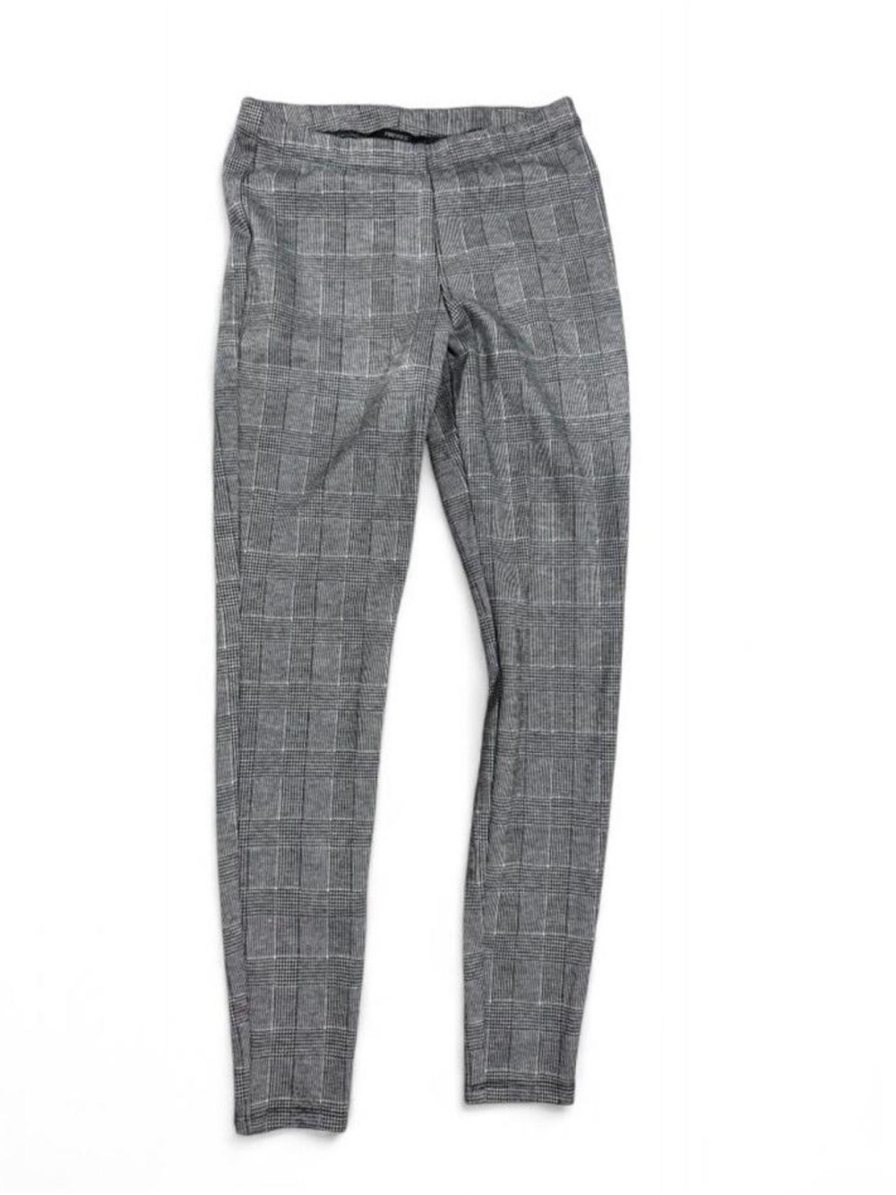 Grey, black & white plaid Knit Leggings